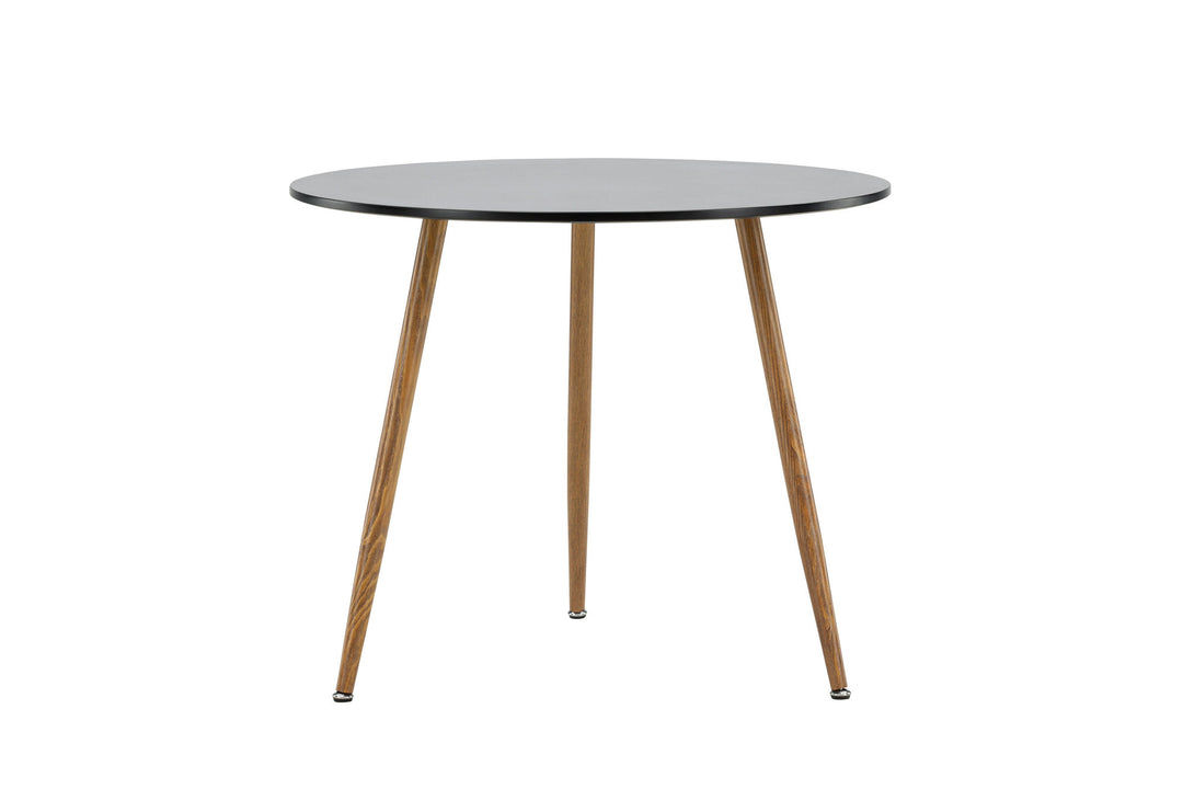 Venture Home Polar Dining Table ø90 - Dark oaklook / Black MDF