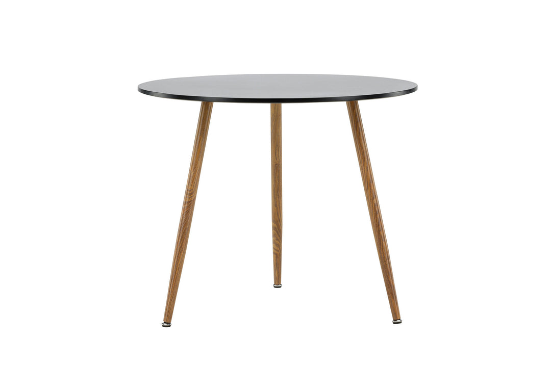 Venture Home Polar Dining Table ø90 - Dark oaklook / Black MDF