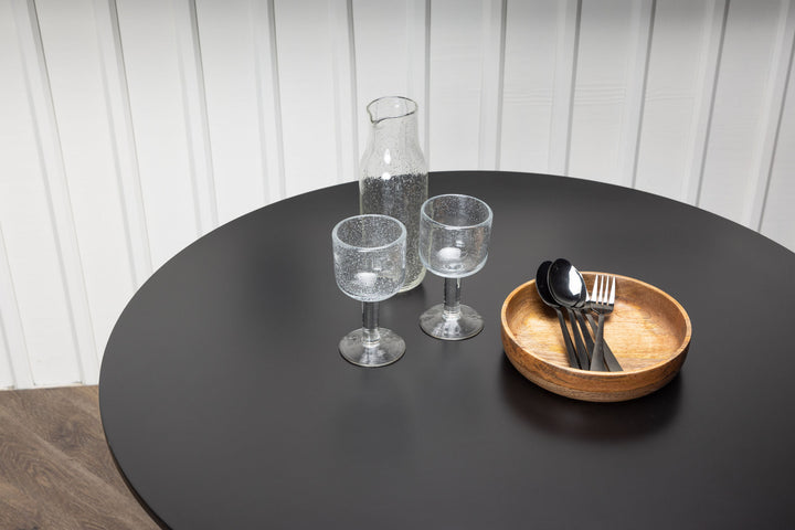 Venture Home Polar Dining Table ø90 - Dark oaklook / Black MDF