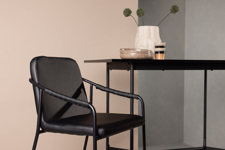 Venture Home Tvist Bar Chair 2-pack - Black / Black PU