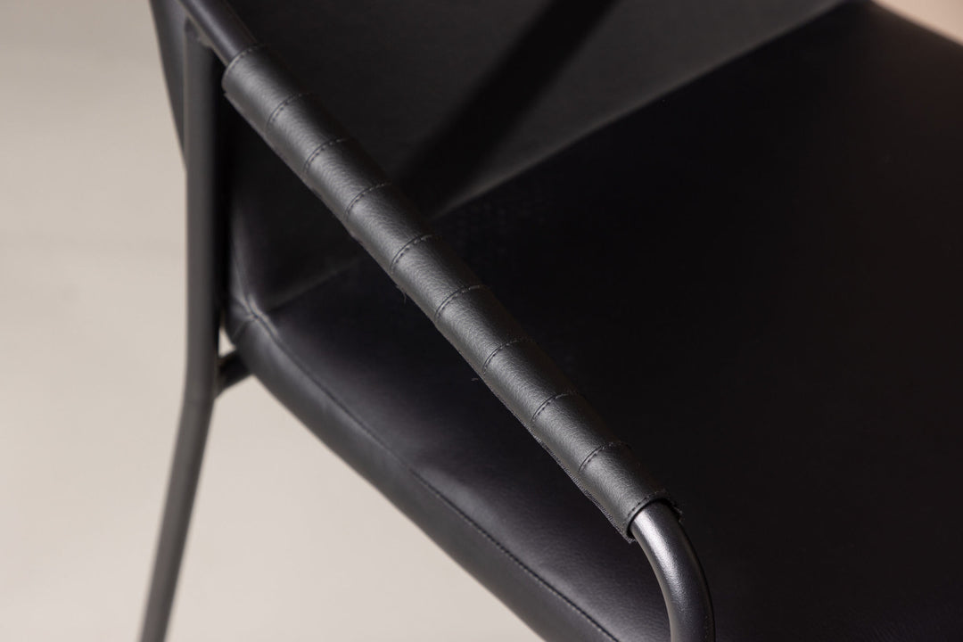 Venture Home Tvist Bar Chair 2-pack - Black / Black PU