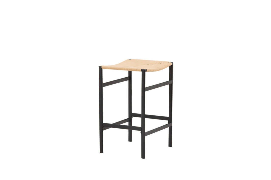 Venture Home Polly Bar Chair 2-pack - Black / Nature Rubberwood , Seat Rope