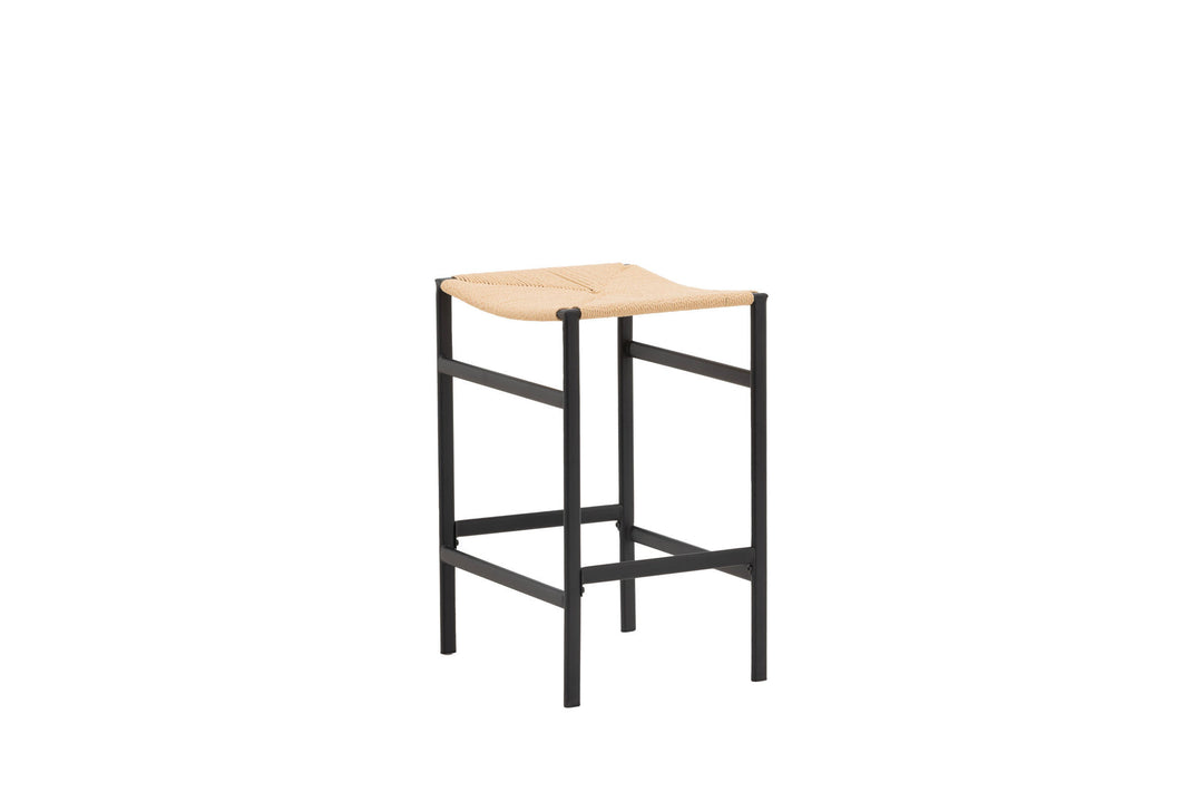 Venture Home Polly Bar Chair 2-pack - Black / Nature Rubberwood , Seat Rope