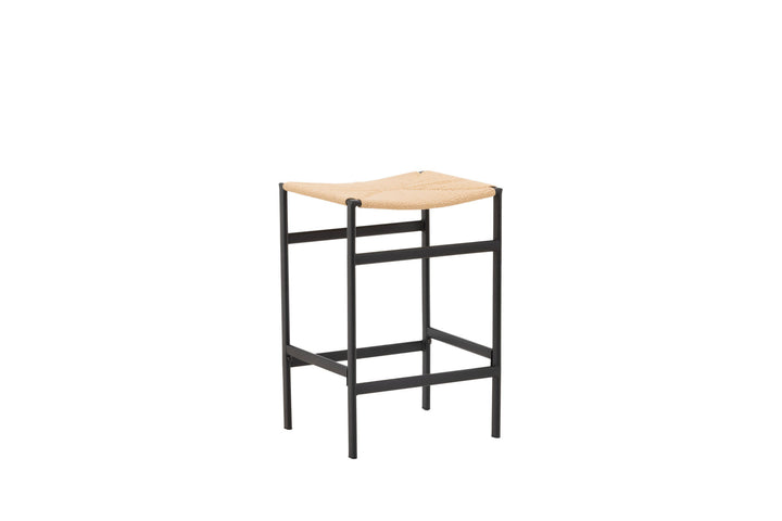 Venture Home Polly Bar Chair 2-pack - Black / Nature Rubberwood , Seat Rope