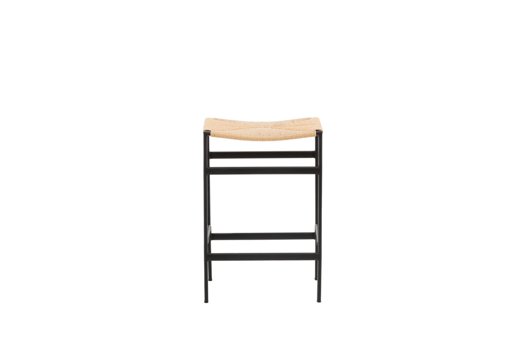 Venture Home Polly Bar Chair 2-pack - Black / Nature Rubberwood , Seat Rope