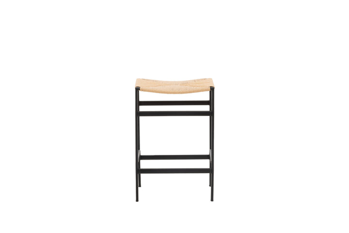 Venture Home Polly Bar Chair 2-pack - Black / Nature Rubberwood , Seat Rope