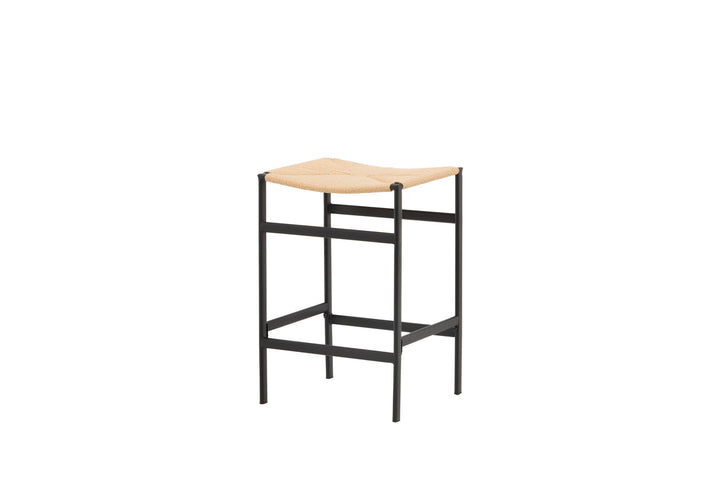 Venture Home Polly Bar Chair 2-pack - Black / Nature Rubberwood , Seat Rope