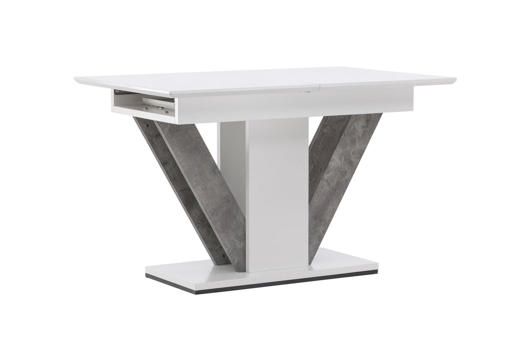 Venture Home Disa Dining Table 120/160*80 - White / Grey MDF