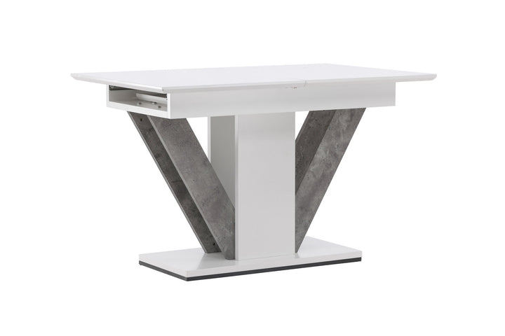 Venture Home Disa Dining Table 120/160*80 - White / Grey MDF