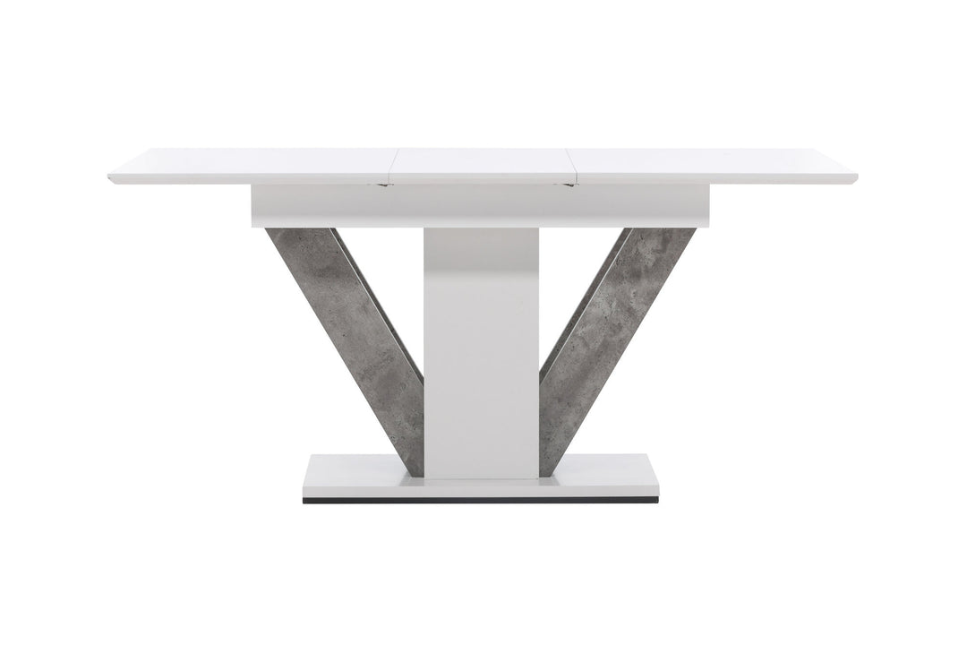 Venture Home Disa Dining Table 120/160*80 - White / Grey MDF