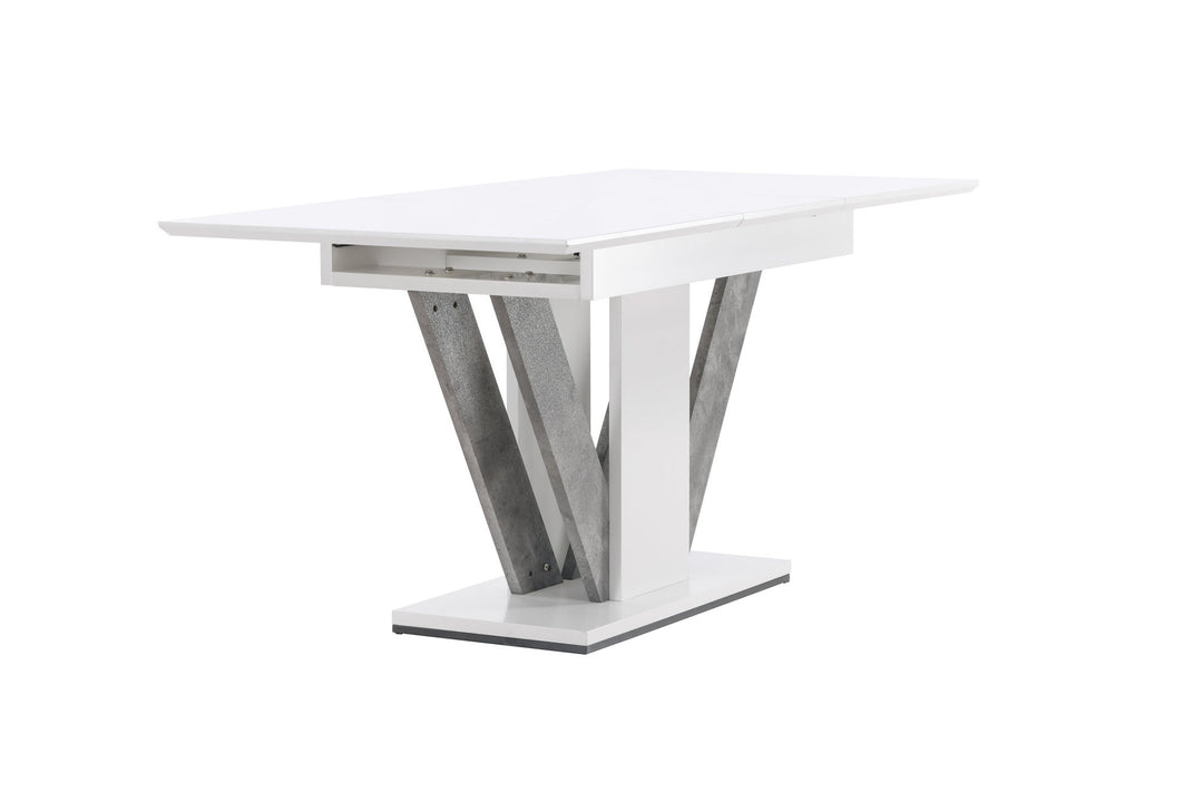Venture Home Disa Dining Table 120/160*80 - White / Grey MDF