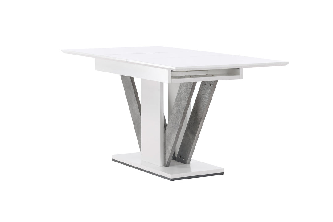 Venture Home Disa Dining Table 120/160*80 - White / Grey MDF