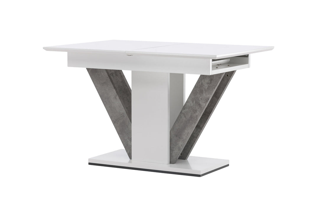 Venture Home Disa Dining Table 120/160*80 - White / Grey MDF