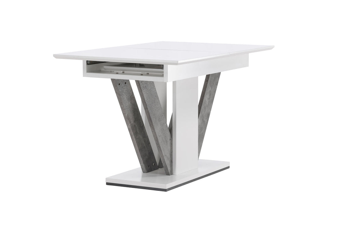 Venture Home Disa Dining Table 120/160*80 - White / Grey MDF