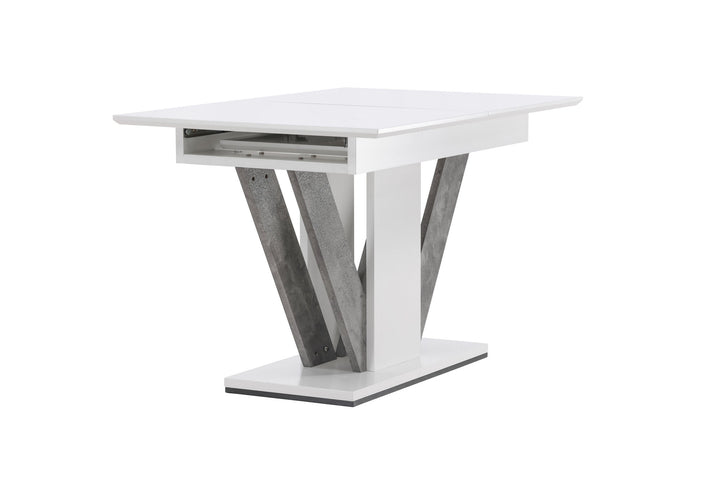 Venture Home Disa Dining Table 120/160*80 - White / Grey MDF
