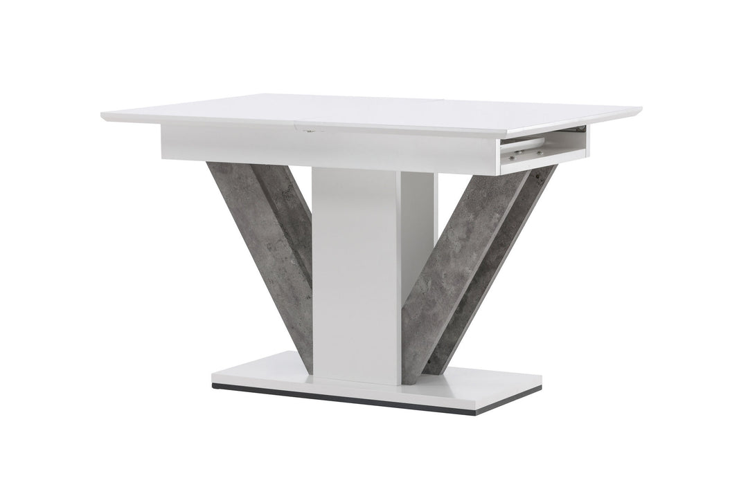 Venture Home Disa Dining Table 120/160*80 - White / Grey MDF