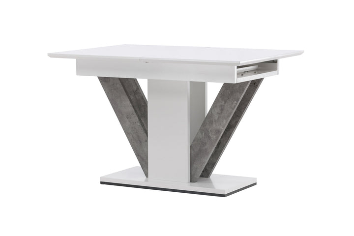 Venture Home Disa Dining Table 120/160*80 - White / Grey MDF