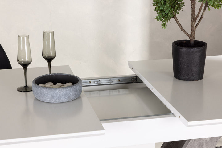 Venture Home Disa Dining Table 120/160*80 - White / Grey MDF