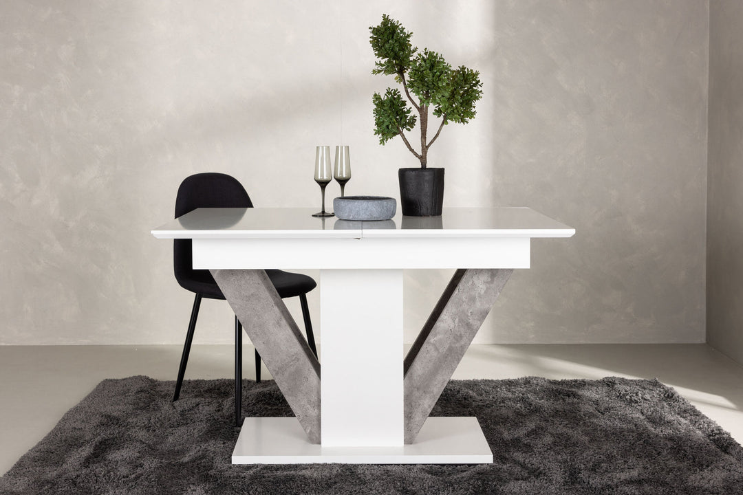 Venture Home Disa Dining Table 120/160*80 - White / Grey MDF
