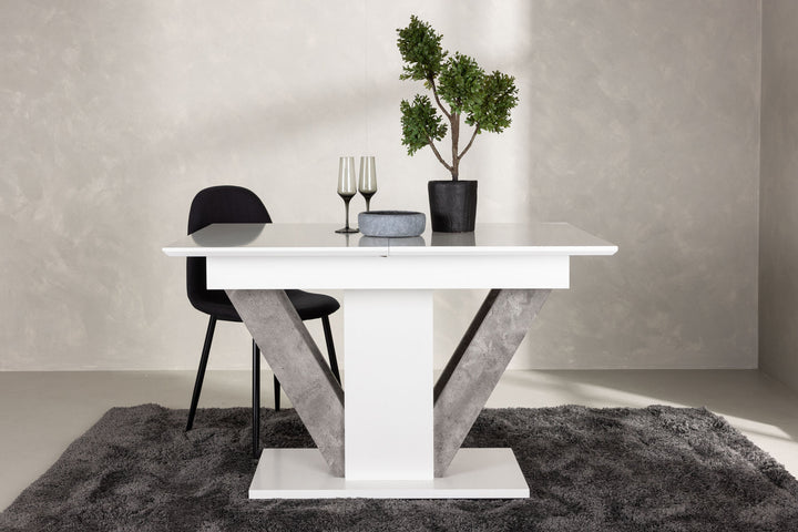 Venture Home Disa Dining Table 120/160*80 - White / Grey MDF