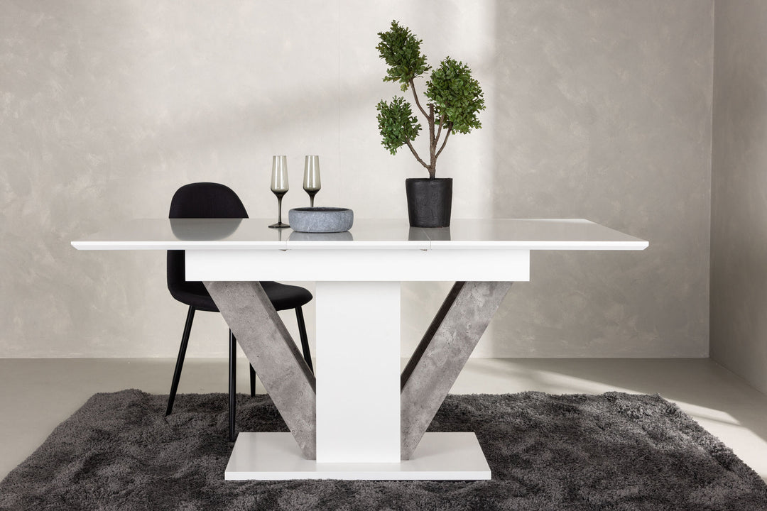 Venture Home Disa Dining Table 120/160*80 - White / Grey MDF