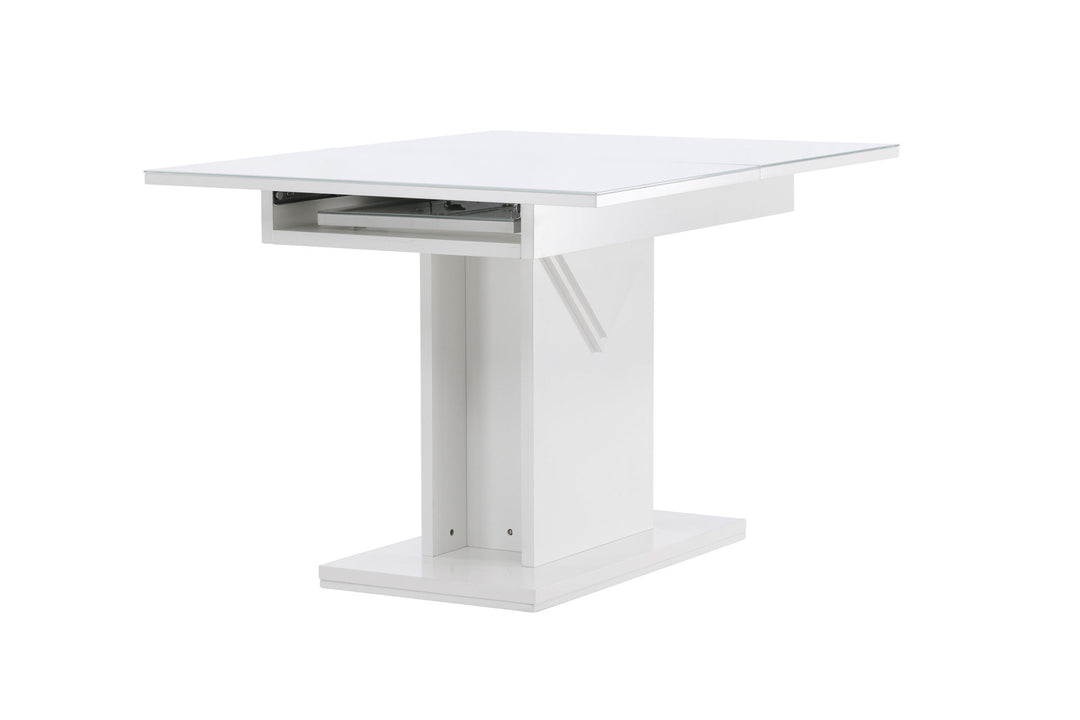 Venture Home Pluto Dining Table 120/160*90- White / MDF Glass