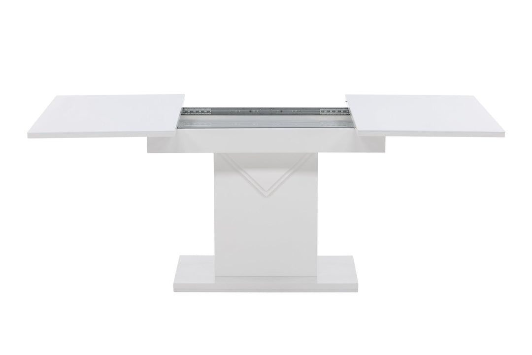 Venture Home Pluto Dining Table 120/160*90- White / MDF Glass