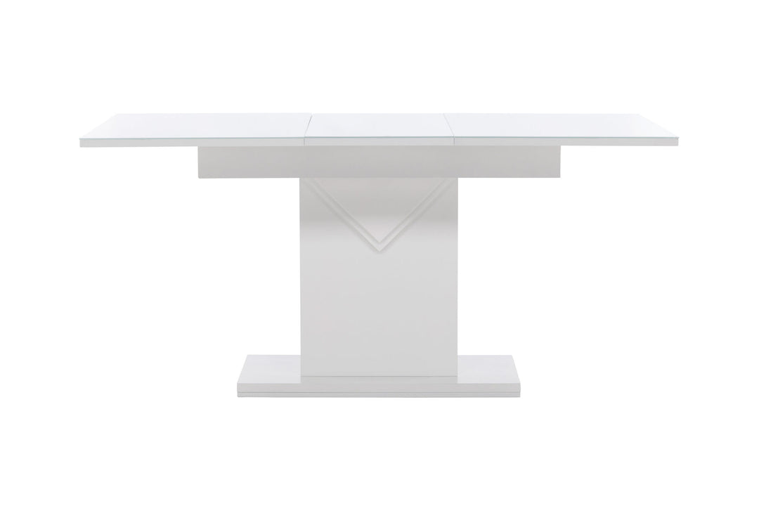 Venture Home Pluto Dining Table 120/160*90- White / MDF Glass