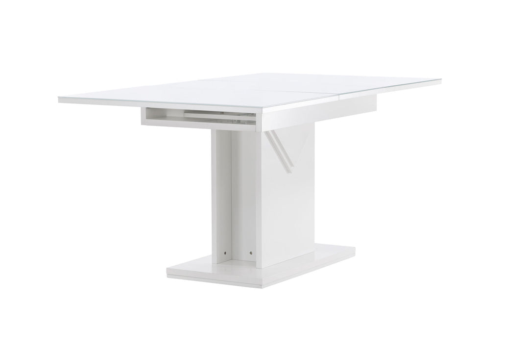 Venture Home Pluto Dining Table 120/160*90- White / MDF Glass