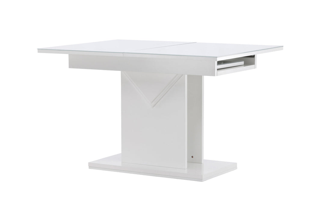 Venture Home Pluto Dining Table 120/160*90- White / MDF Glass