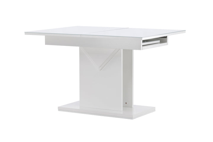 Venture Home Pluto Dining Table 120/160*90- White / MDF Glass