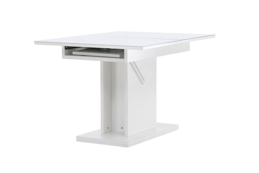 Venture Home Pluto Dining Table 120/160*90- White / MDF Glass