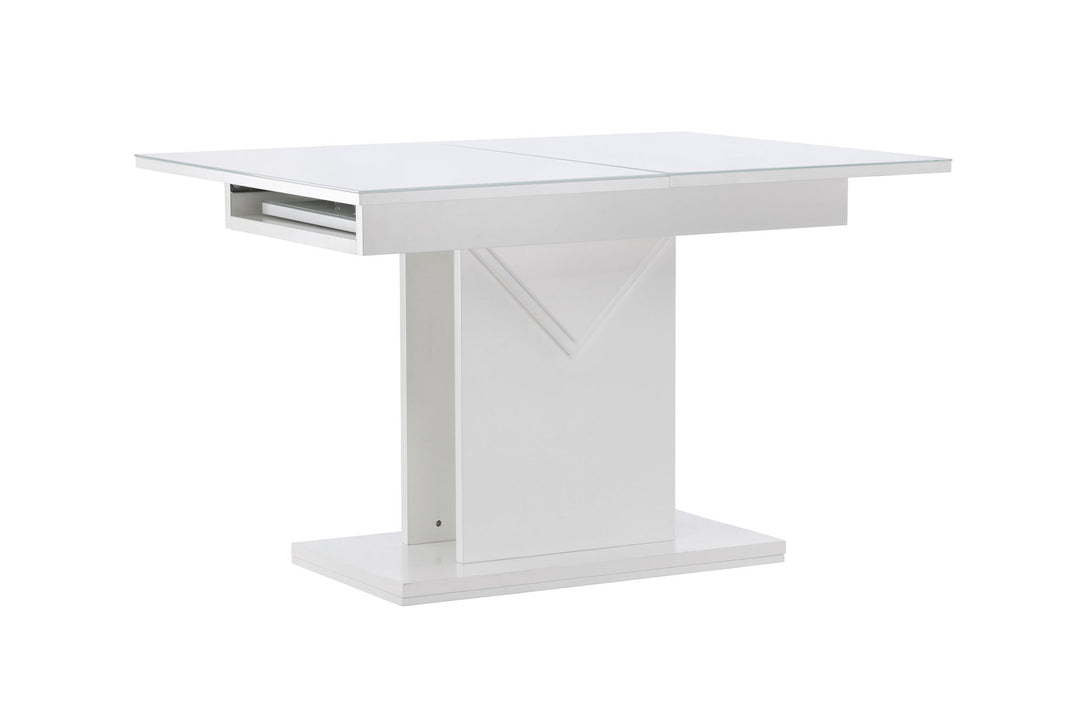 Venture Home Pluto Dining Table 120/160*90- White / MDF Glass