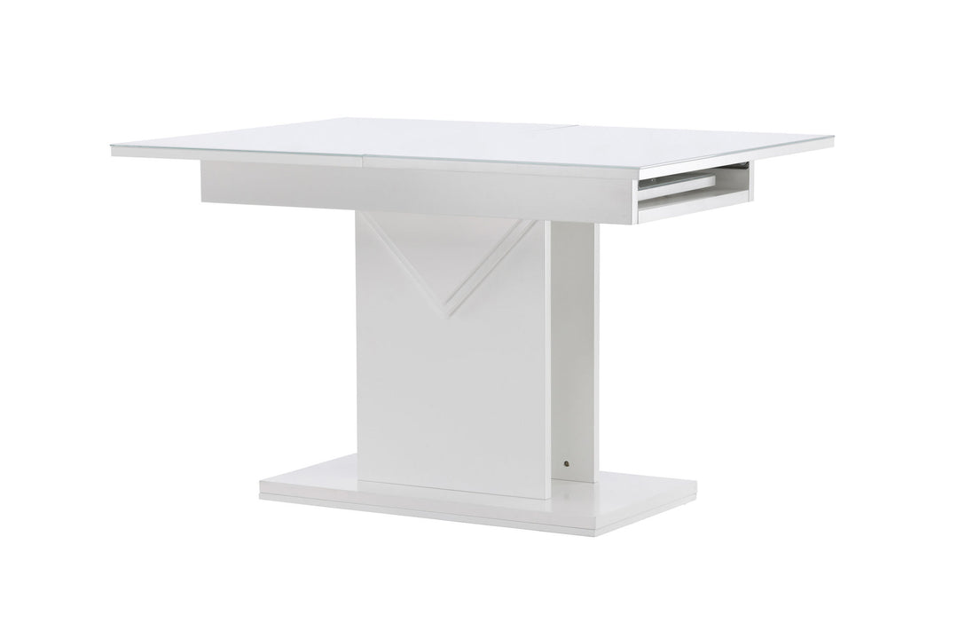 Venture Home Pluto Dining Table 120/160*90- White / MDF Glass