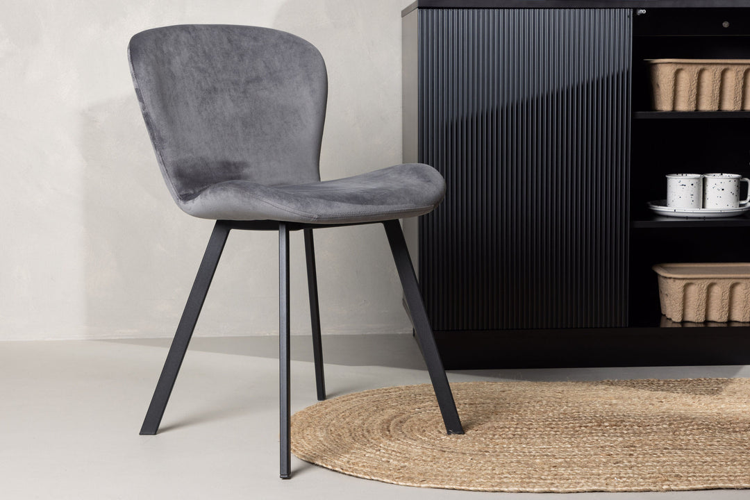 Venture Home Lilja Dining Chair 2-pack - Black / Dark grey Fabric