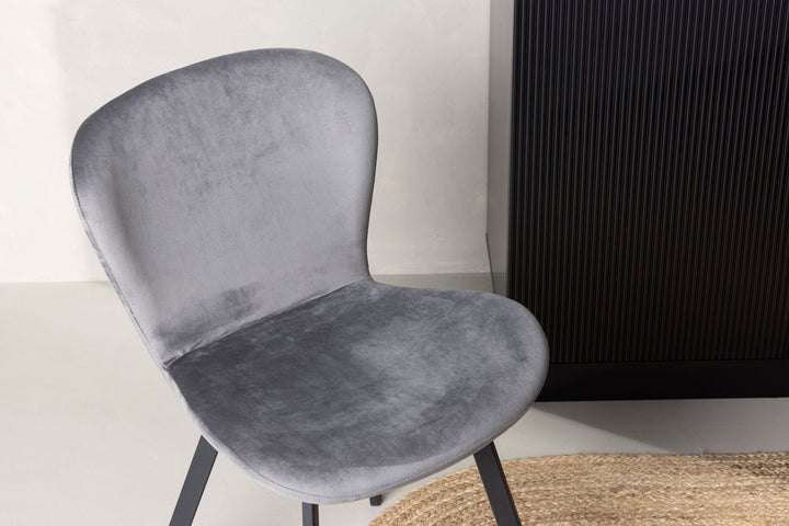 Venture Home Lilja Dining Chair 2-pack - Black / Dark grey Fabric