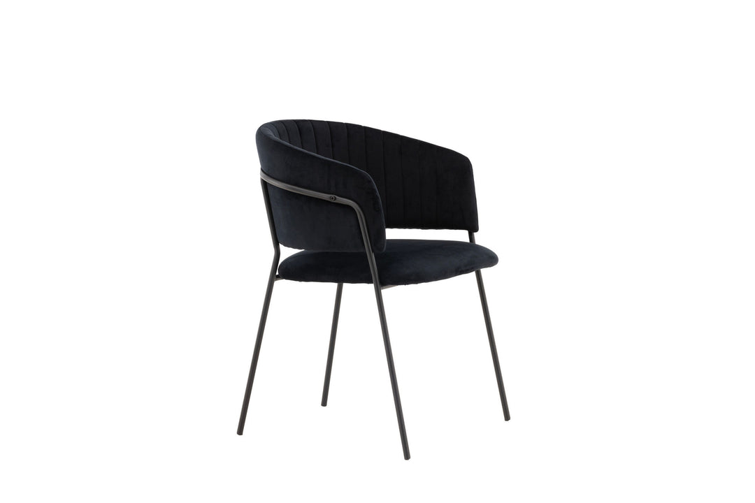 Venture Home Selma Dining Chair 2-pack - Black / Black Velvet