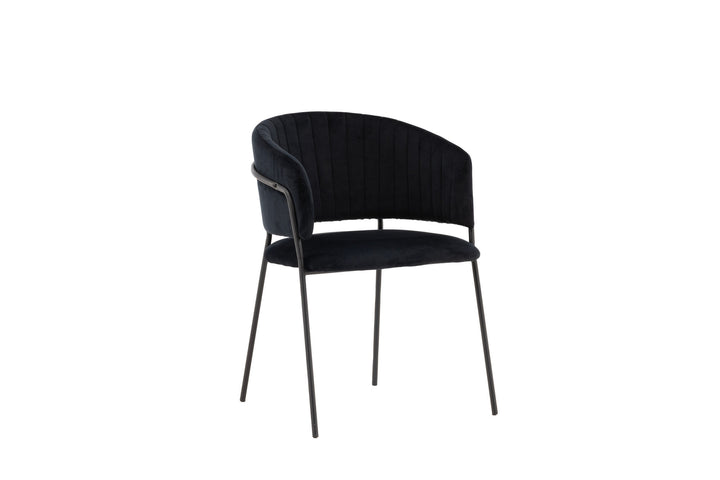 Venture Home Selma Dining Chair 2-pack - Black / Black Velvet