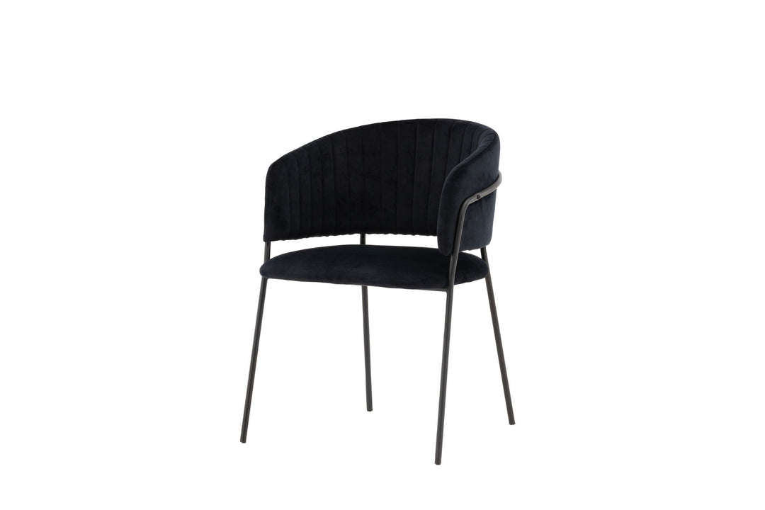 Venture Home Selma Dining Chair 2-pack - Black / Black Velvet