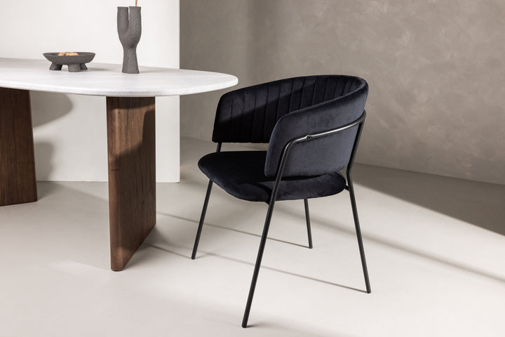 Venture Home Selma Dining Chair 2-pack - Black / Black Velvet