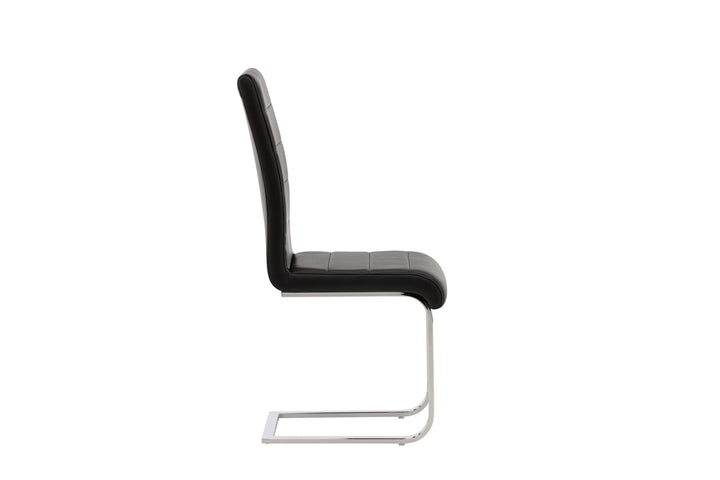 Venture Home Tempo Dining Chair 2-pack - Chromed leg / Black PU
