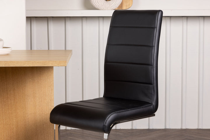 Venture Home Tempo Dining Chair 2-pack - Chromed leg / Black PU