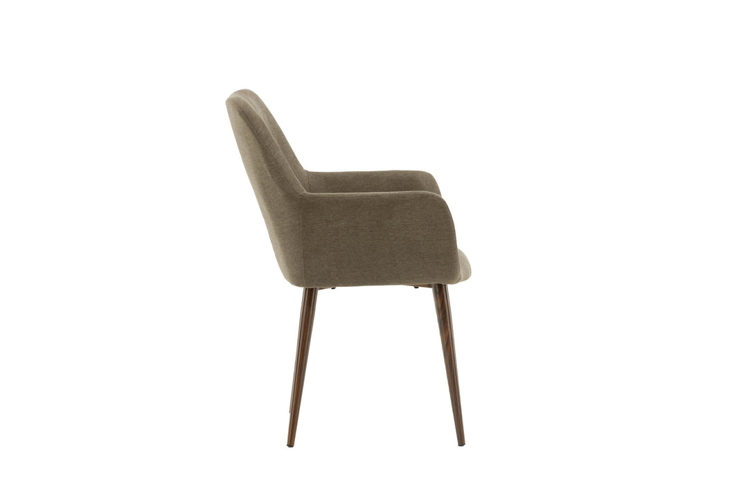 Venture Home Tomorrow Dining Chair 2-pack - Dark walnut / Dark grey/Brown Fabric