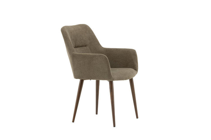 Venture Home Tomorrow Dining Chair 2-pack - Dark walnut / Dark grey/Brown Fabric