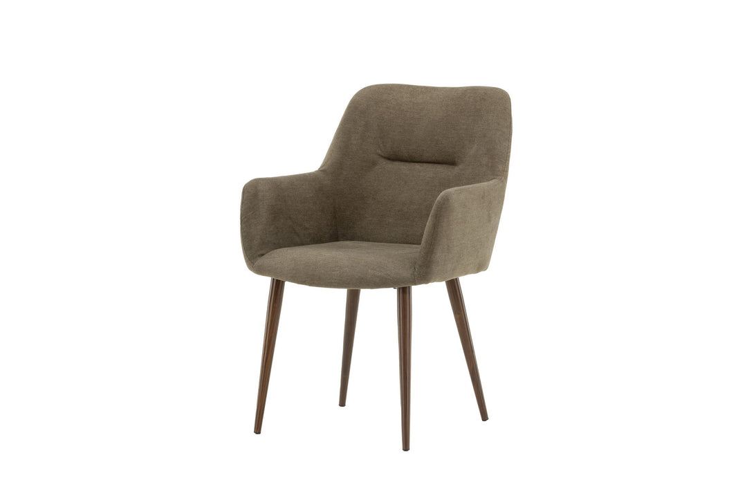Venture Home Tomorrow Dining Chair 2-pack - Dark walnut / Dark grey/Brown Fabric