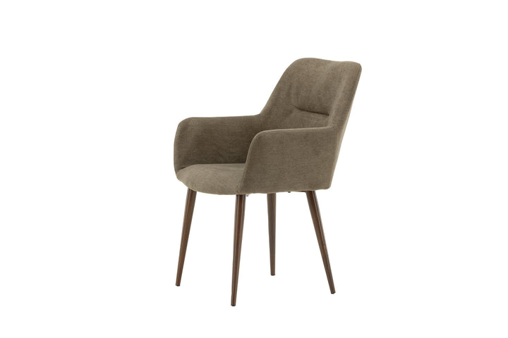 Venture Home Tomorrow Dining Chair 2-pack - Dark walnut / Dark grey/Brown Fabric