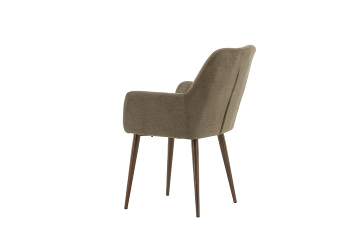 Venture Home Tomorrow Dining Chair 2-pack - Dark walnut / Dark grey/Brown Fabric