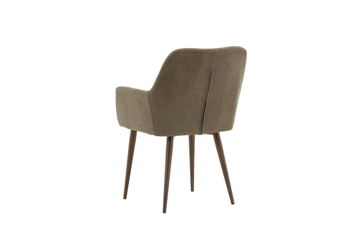 Venture Home Tomorrow Dining Chair 2-pack - Dark walnut / Dark grey/Brown Fabric