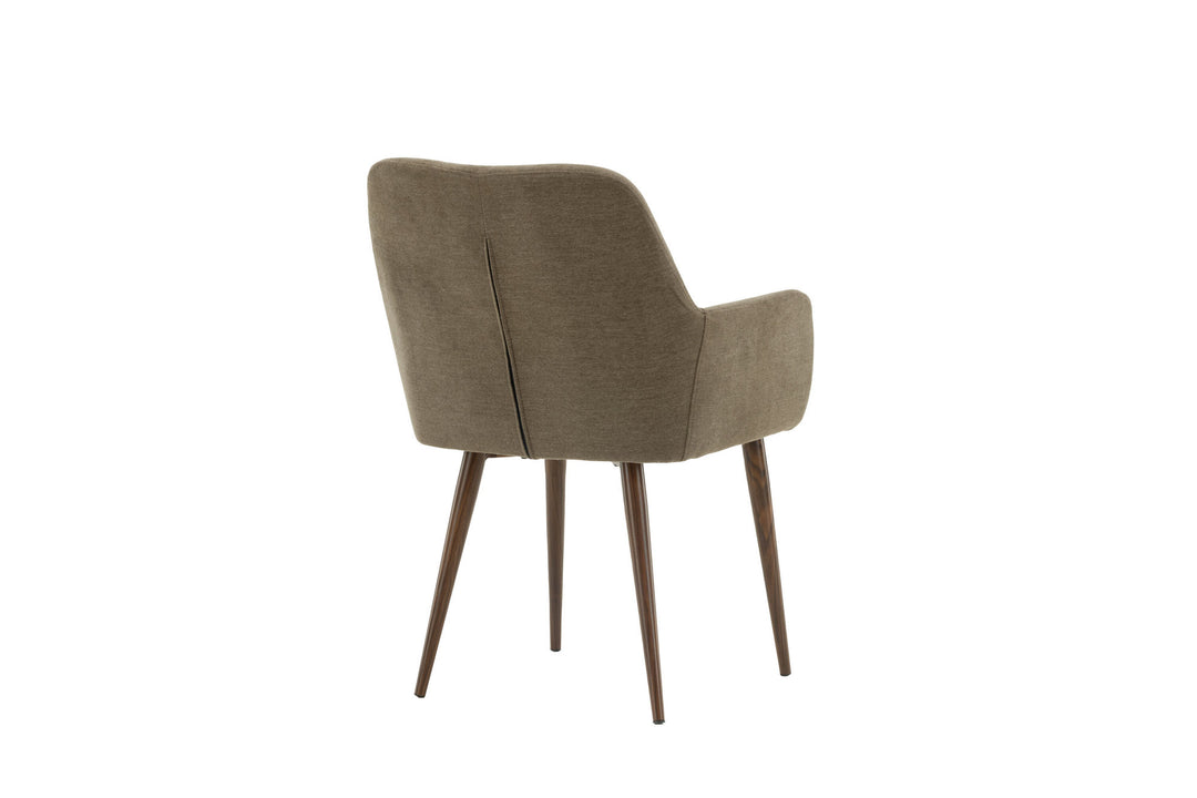 Venture Home Tomorrow Dining Chair 2-pack - Dark walnut / Dark grey/Brown Fabric
