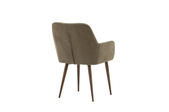 Venture Home Tomorrow Dining Chair 2-pack - Dark walnut / Dark grey/Brown Fabric